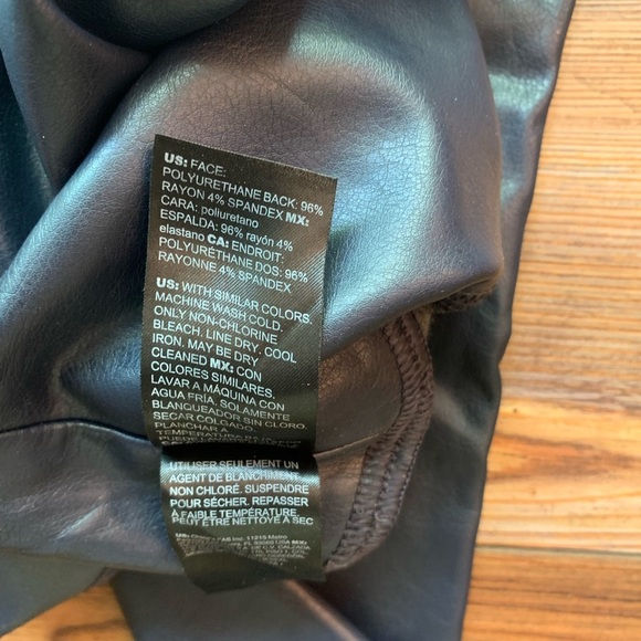 WHBM Vegan Leather Runway Leggings Navy Blue Size 0 Chic Classic Boho Festival - Picture 9 of 15